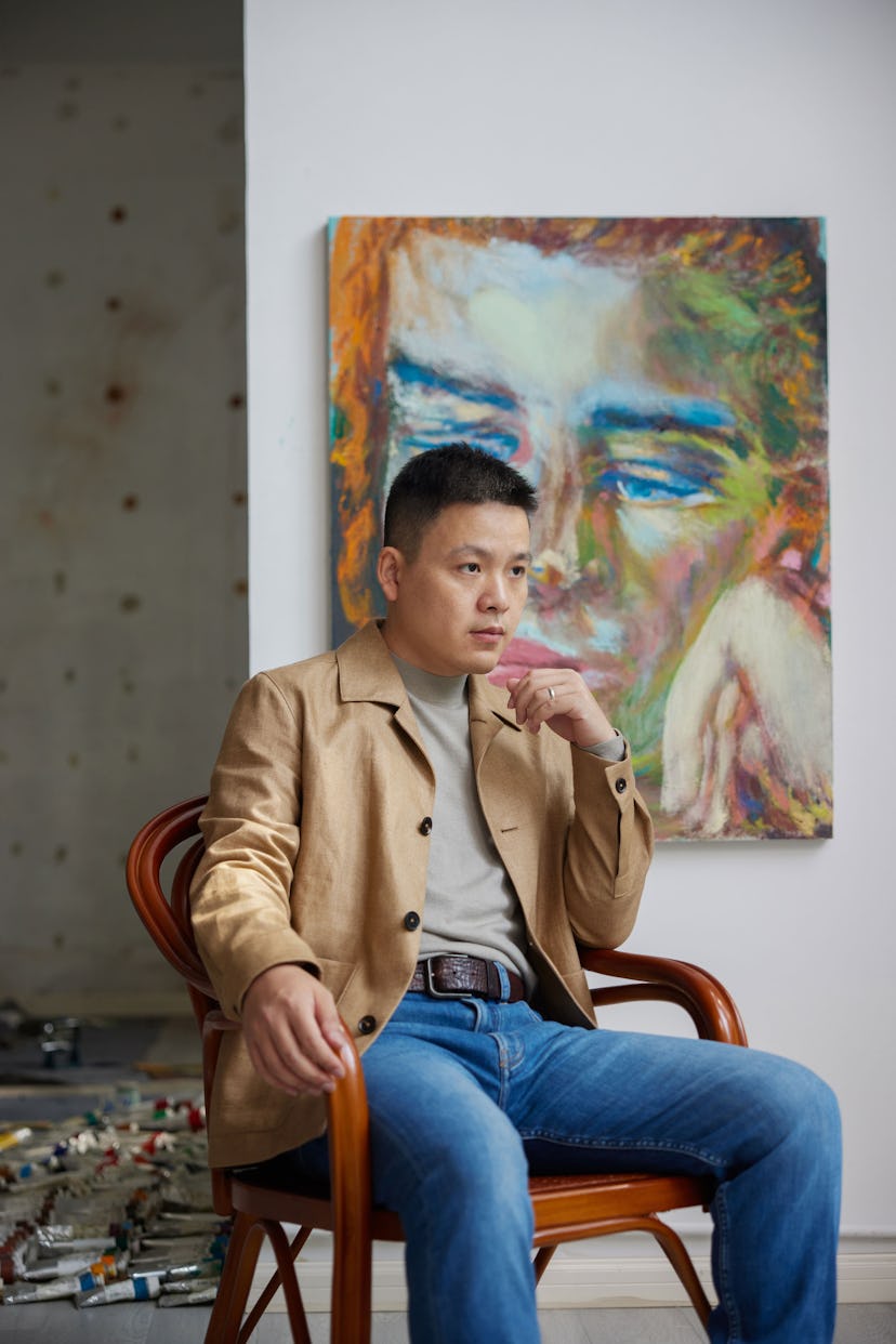 Artist Jiang Cheng in his studio in Shanghai