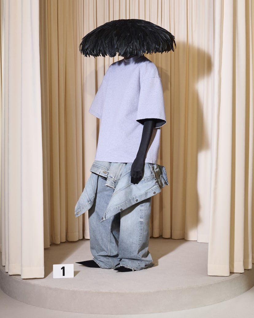 a look from balenciaga couture fall 2024 collection shown in paris