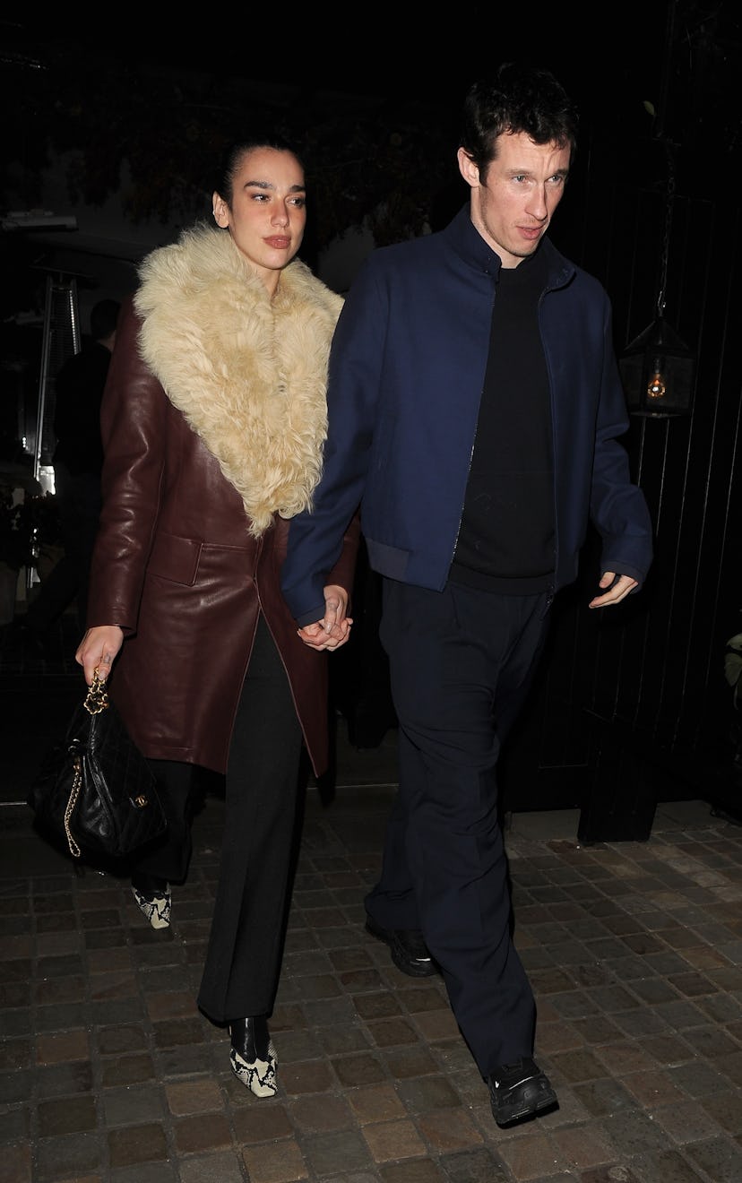 Dua Lipa and Callum Turner in London, February 12, 2025. 