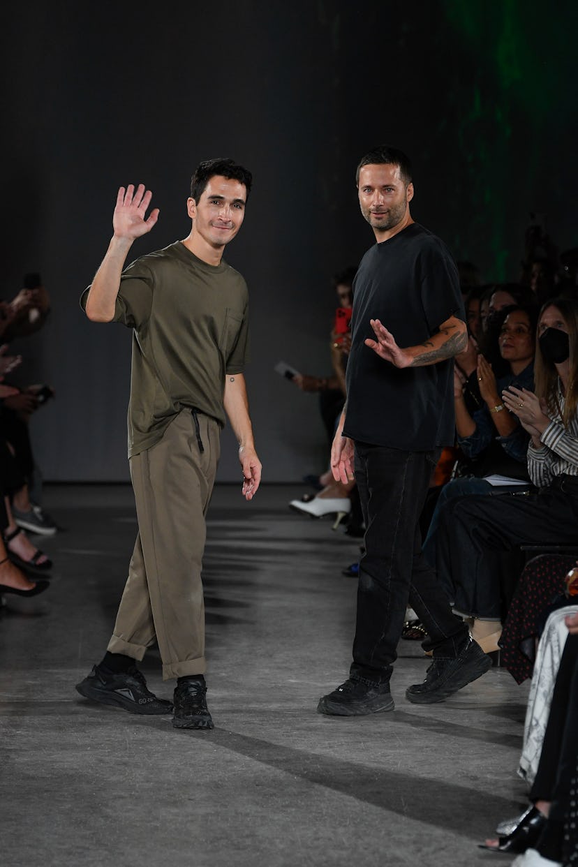 Designers Lazaro Hernandez and Jack McCollough at the Proenza Schouler fashion show during September...