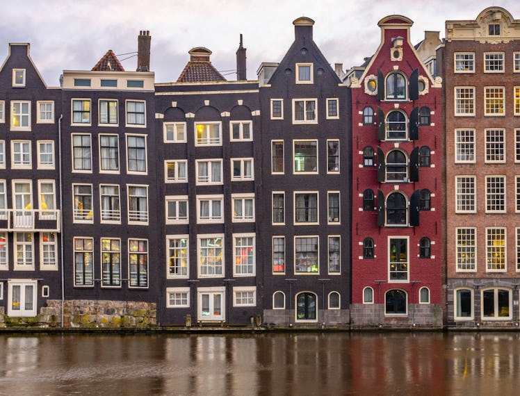 Houses on the canal in Amsterdam