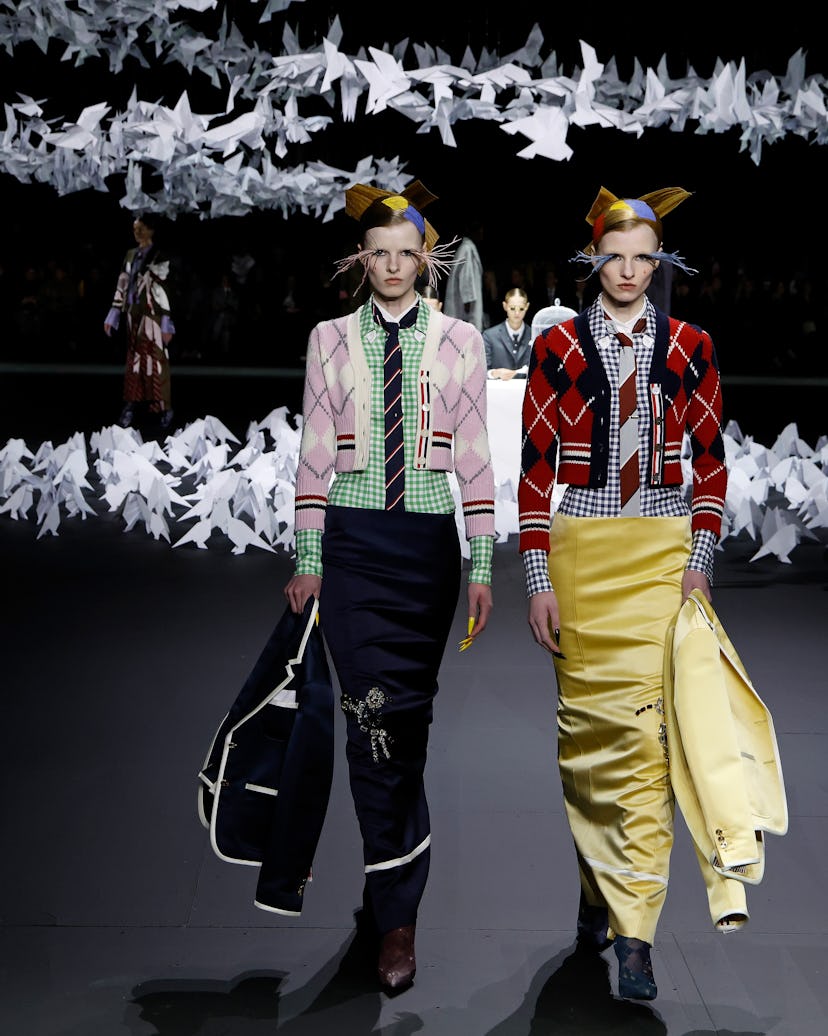 Models walk the runway during the F/W 2025 Thom Browne fashion show during New York Fashion Week at ...