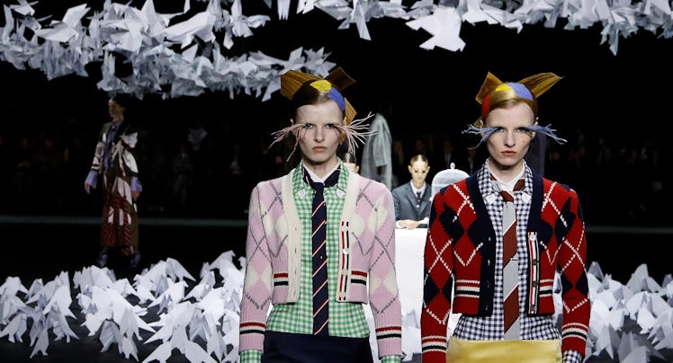 Models walk the runway during the F/W 2025 Thom Browne fashion show during New York Fashion Week at ...