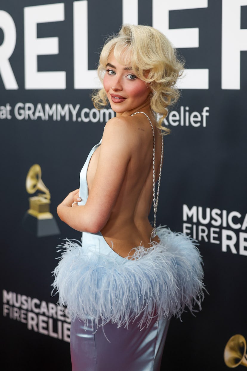 LOS ANGELES, CALIFORNIA - FEBRUARY 02: Sabrina Carpenter attends the 67th Annual GRAMMY Awards on Fe...