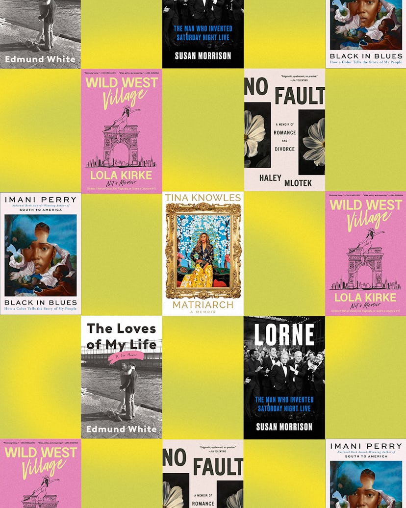 A collage of the most anticipated nonfiction books of 2025 over a yellow and green background
