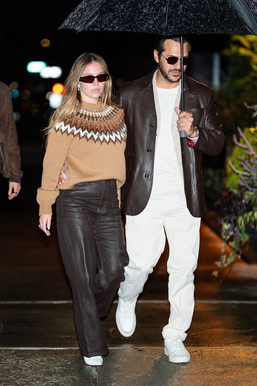 Sydney Sweeney (L) and Jonathan Davino are seen in Chelsea 