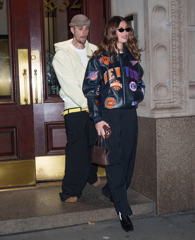 Justin Bieber and Hailey Bieber are seen on February 1, 2025 in New York City.