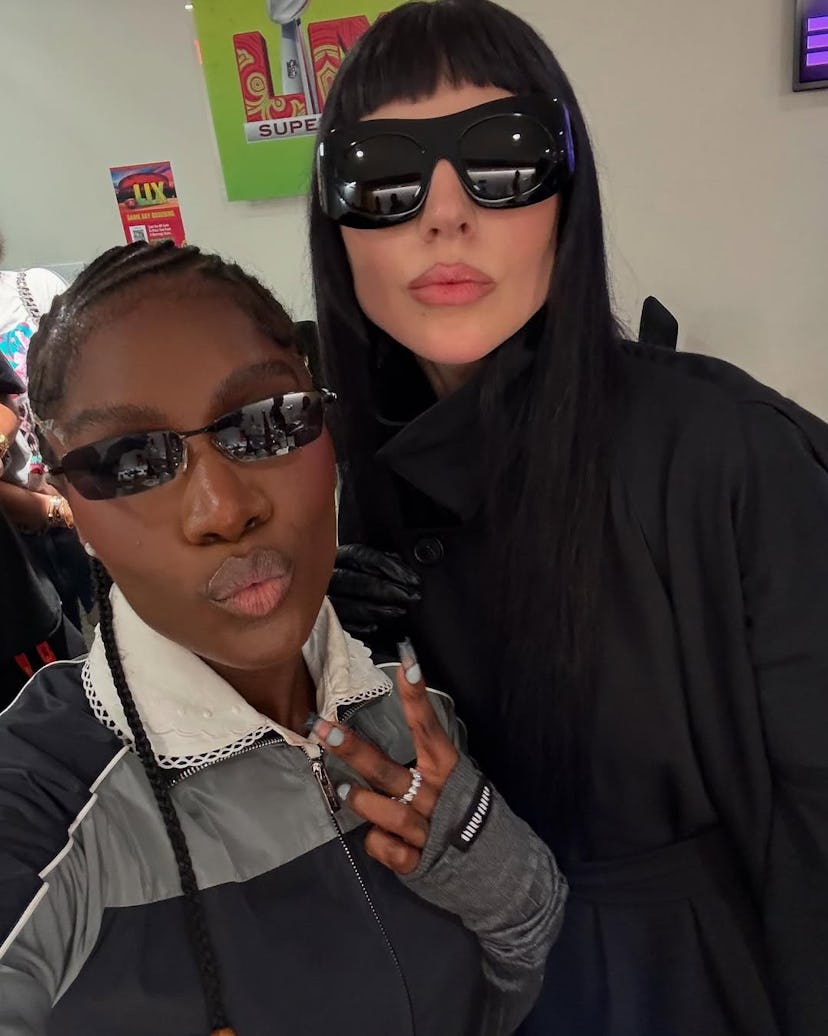 Doechii and Lady Gaga at the Super Bowl 2025.