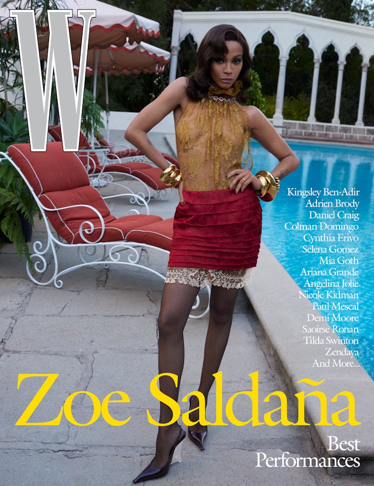 Zoe Saldaña on the cover of W magazine
